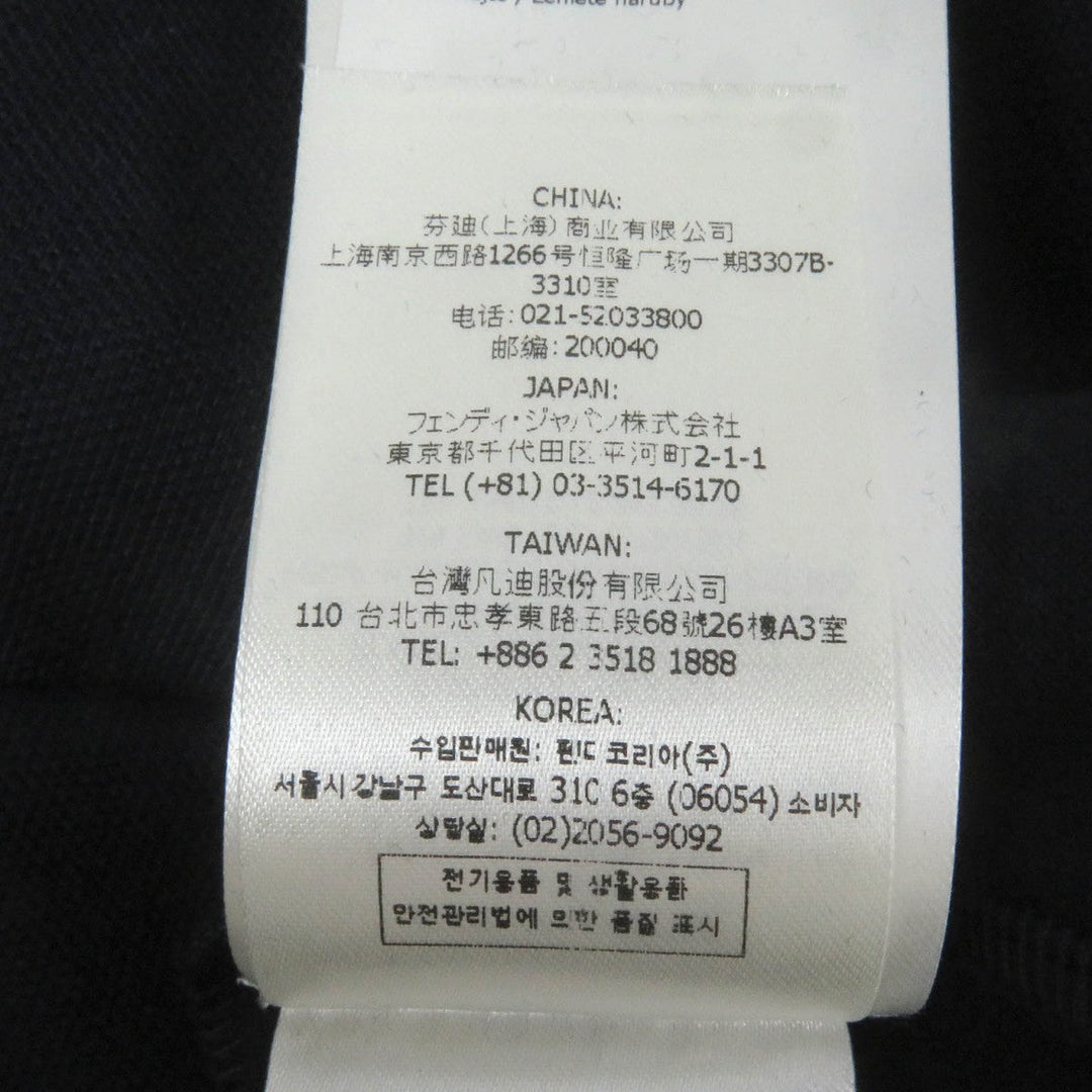 FENDI Long sleeve polo shirt FY1139 Main: 100% cotton, some parts: PVC Navy mens L Used Authentic
