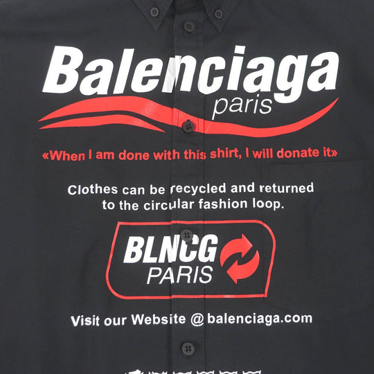 BALENCIAGA Long sleeve shirt 664626 cotton black mens XXS Used Authentic