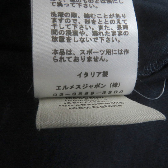 HERMES Short sleeve T-shirt Main: 100% cotton Navy caval card mens M Used Authentic