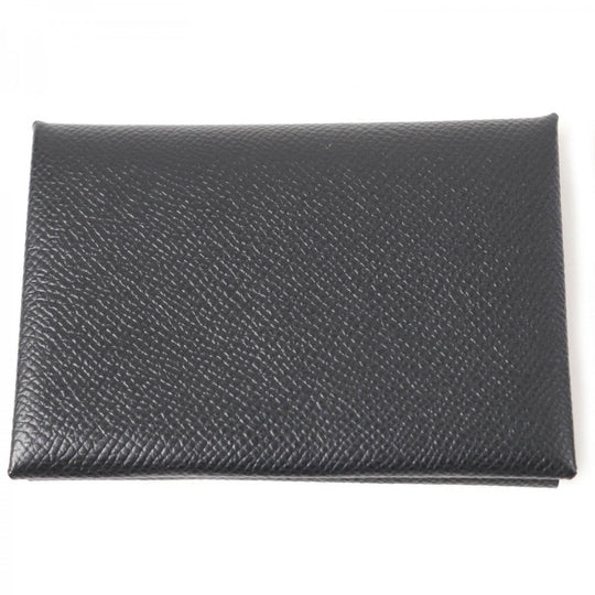 HERMES Coin case Main�FEpsom black Calvi duo Women(Unisex) Used Authentic