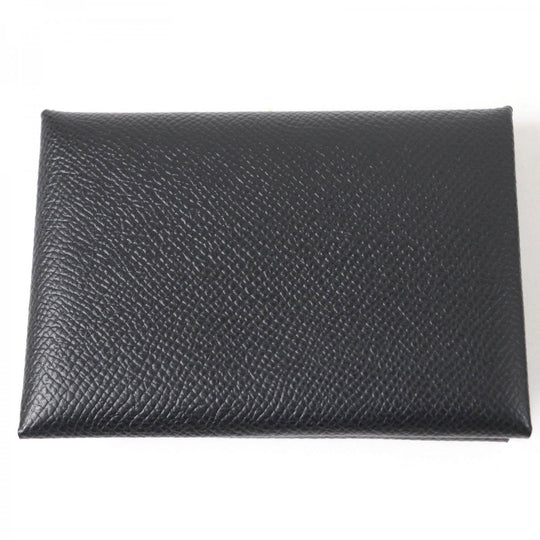 HERMES Coin case Main�FEpsom black Calvi duo Women(Unisex) Used Authentic