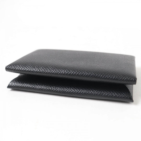 HERMES Coin case Main�FEpsom black Calvi duo Women(Unisex) Used Authentic