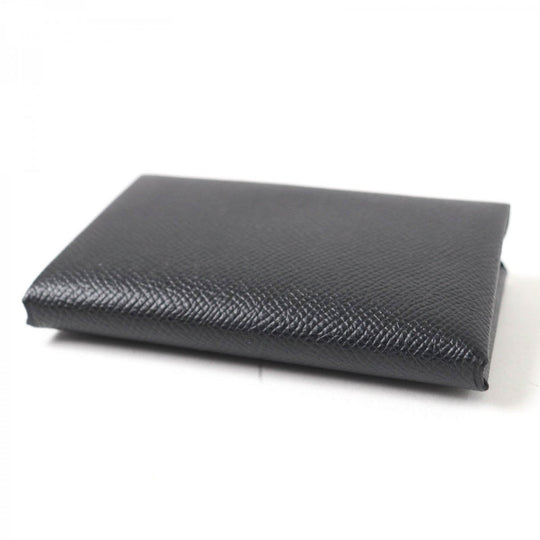 HERMES Coin case Main�FEpsom black Calvi duo Women(Unisex) Used Authentic