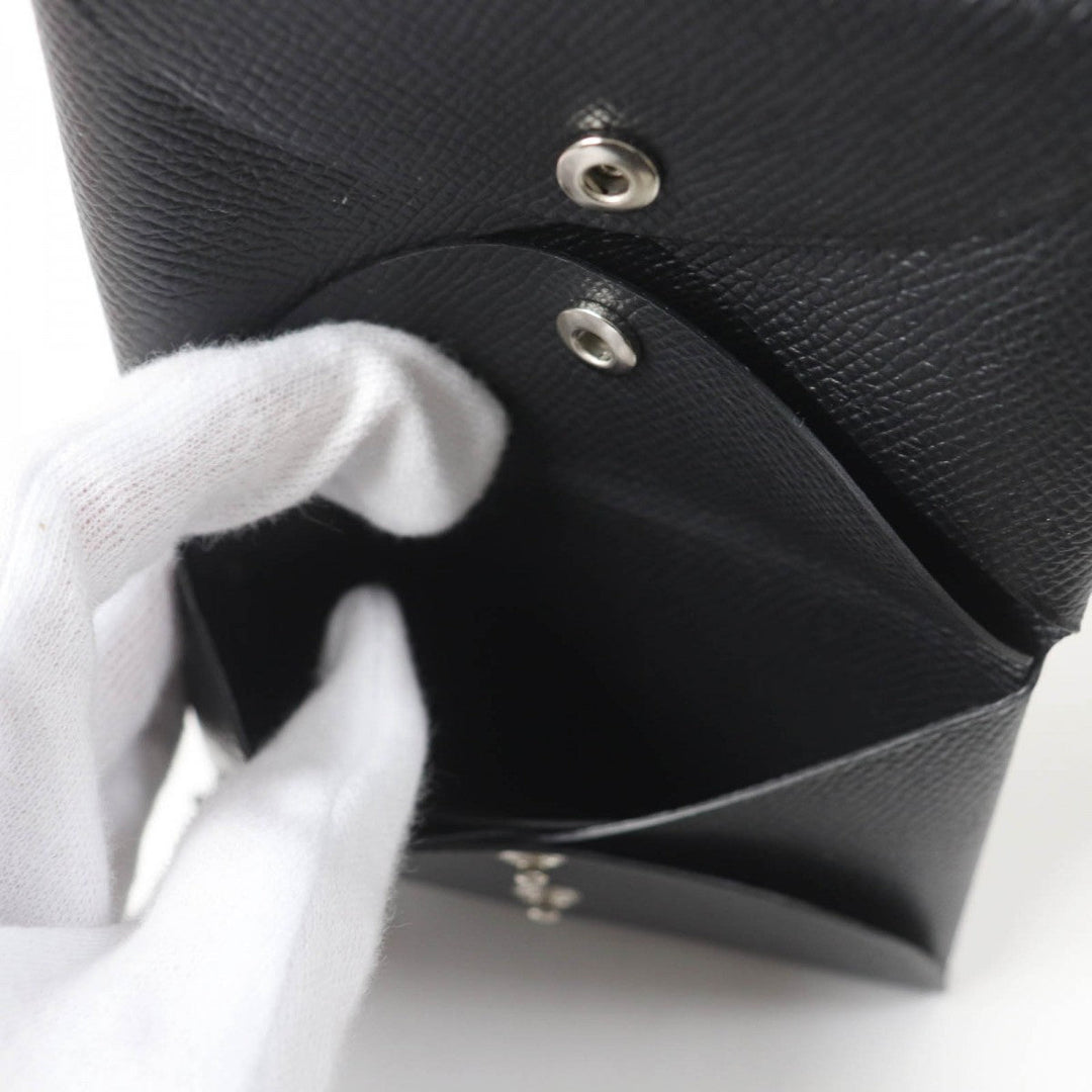 HERMES Coin case Main�FEpsom black Calvi duo Women(Unisex) Used Authentic