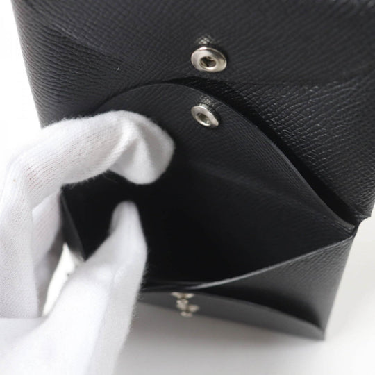 HERMES Coin case Main�FEpsom black Calvi duo Women(Unisex) Used Authentic