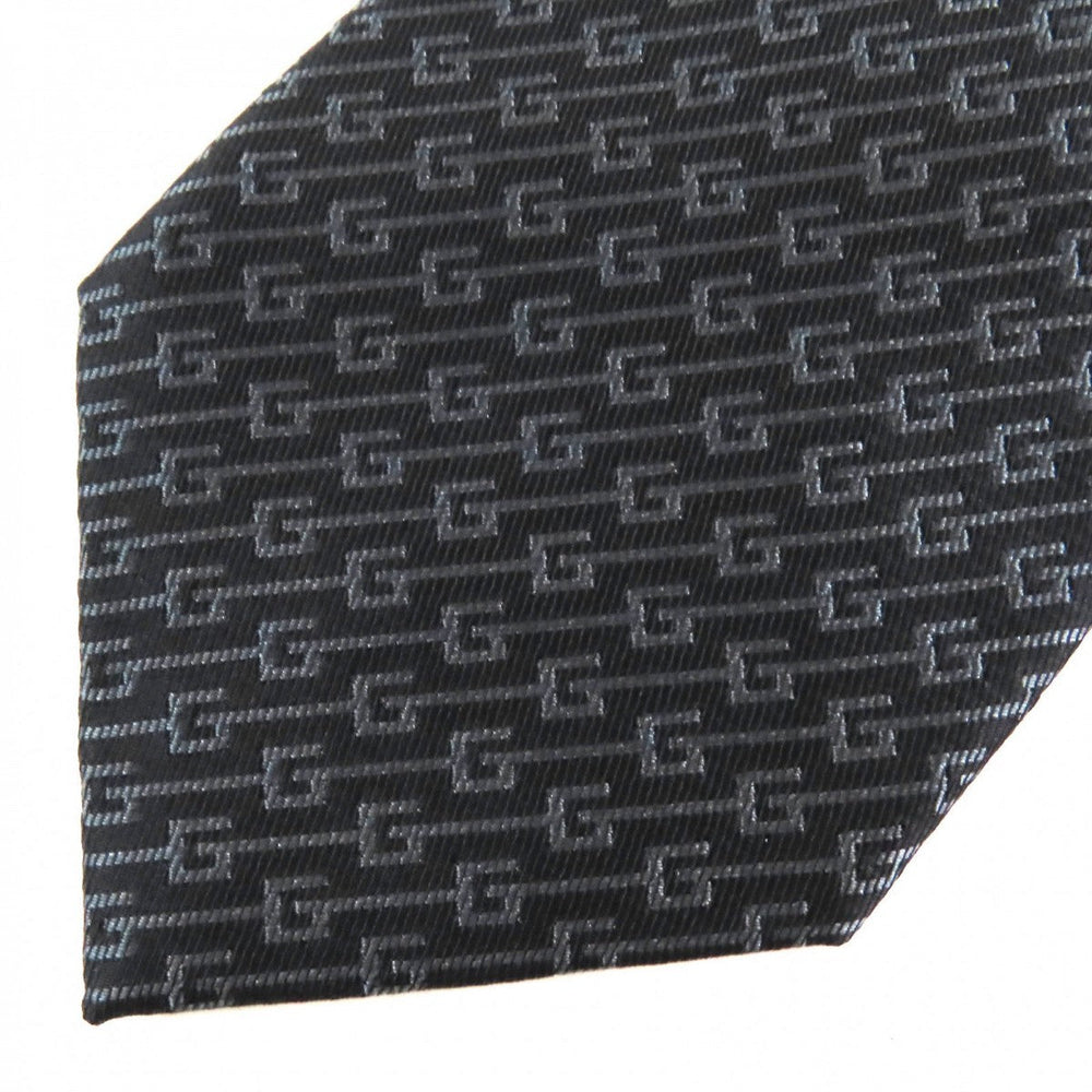GUCCI tie Main: 100% silk, Lining: 60% cupra, Lining: 40% silk Dark brown gray mens Used Authentic