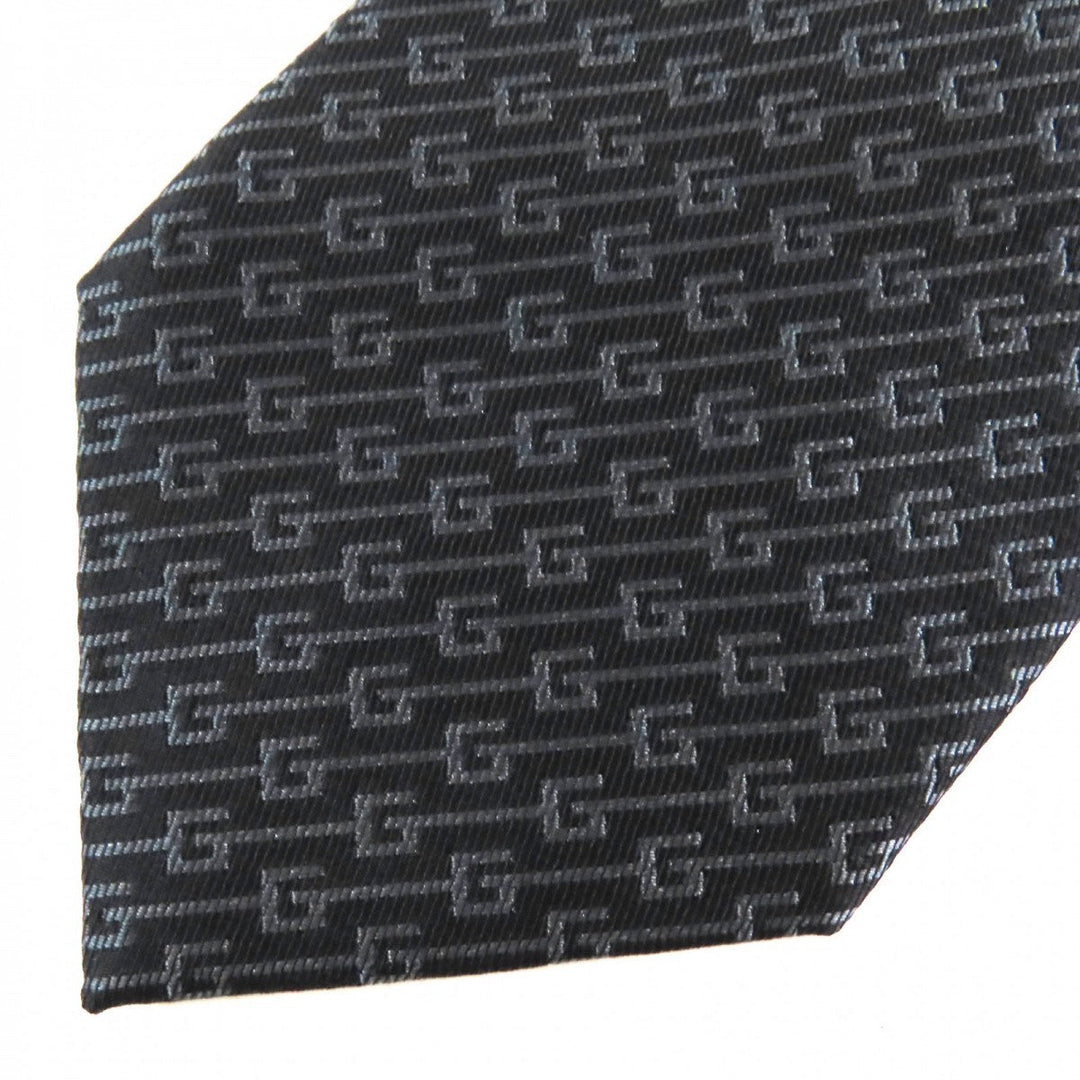 GUCCI tie Main: 100% silk, Lining: 60% cupra, Lining: 40% silk Dark brown gray mens Used Authentic