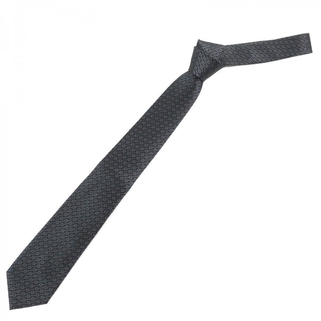 GUCCI tie Main: 100% silk, Lining: 60% cupra, Lining: 40% silk Dark brown gray mens Used Authentic