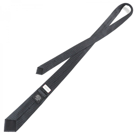 GUCCI tie Main: 100% silk, Lining: 60% cupra, Lining: 40% silk Dark brown gray mens Used Authentic