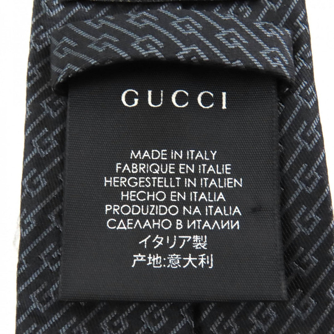 GUCCI tie Main: 100% silk, Lining: 60% cupra, Lining: 40% silk Dark brown gray mens Used Authentic