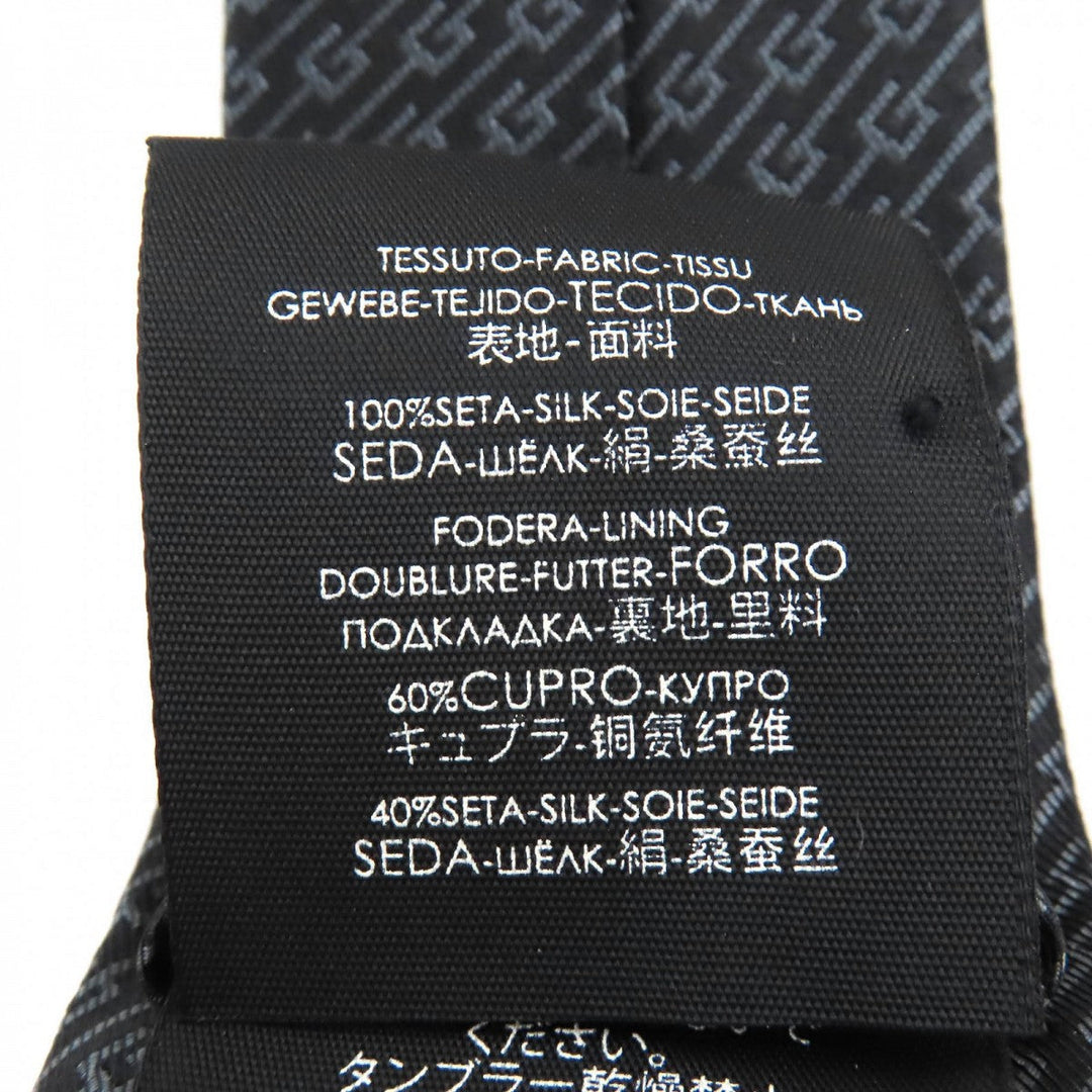 GUCCI tie Main: 100% silk, Lining: 60% cupra, Lining: 40% silk Dark brown gray mens Used Authentic