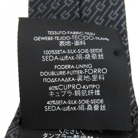 GUCCI tie Main: 100% silk, Lining: 60% cupra, Lining: 40% silk Dark brown gray mens Used Authentic