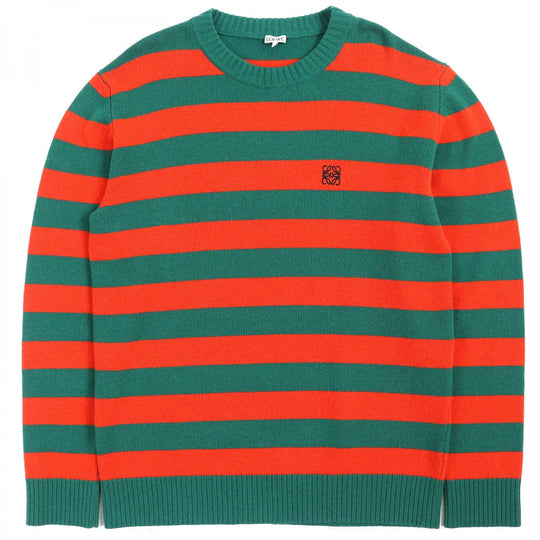 LOEWE knit H3299370SM Main: 70% wool, Main: 30% cashmere Green orange mens M Used Authentic