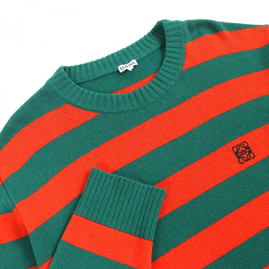LOEWE knit H3299370SM Main: 70% wool, Main: 30% cashmere Green orange mens M Used Authentic