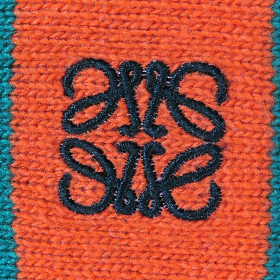 LOEWE knit H3299370SM Main: 70% wool, Main: 30% cashmere Green orange mens M Used Authentic