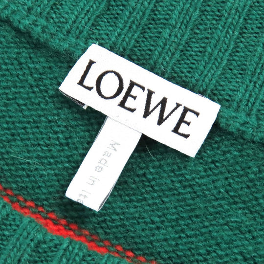 LOEWE knit H3299370SM Main: 70% wool, Main: 30% cashmere Green orange mens M Used Authentic