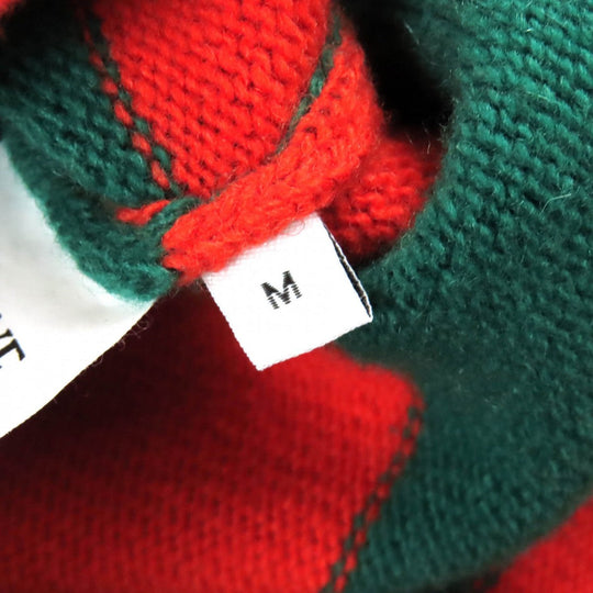 LOEWE knit H3299370SM Main: 70% wool, Main: 30% cashmere Green orange mens M Used Authentic