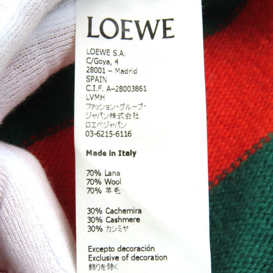 LOEWE knit H3299370SM Main: 70% wool, Main: 30% cashmere Green orange mens M Used Authentic
