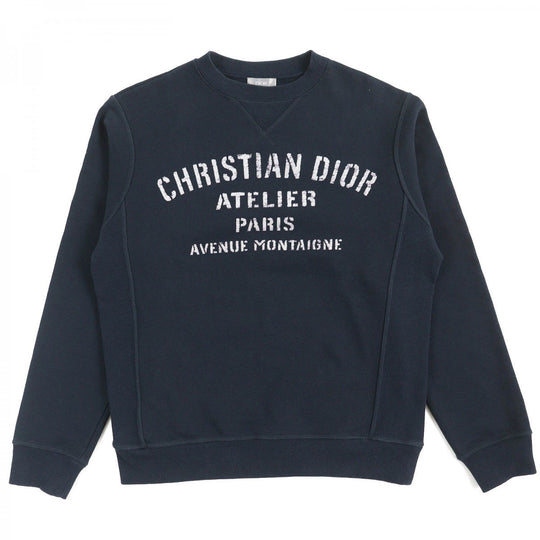 Dior HOMME sweat 043J655A0531 Main: 100% cotton Navy Atelier Logo Sweatshirt mens XS Used Authentic