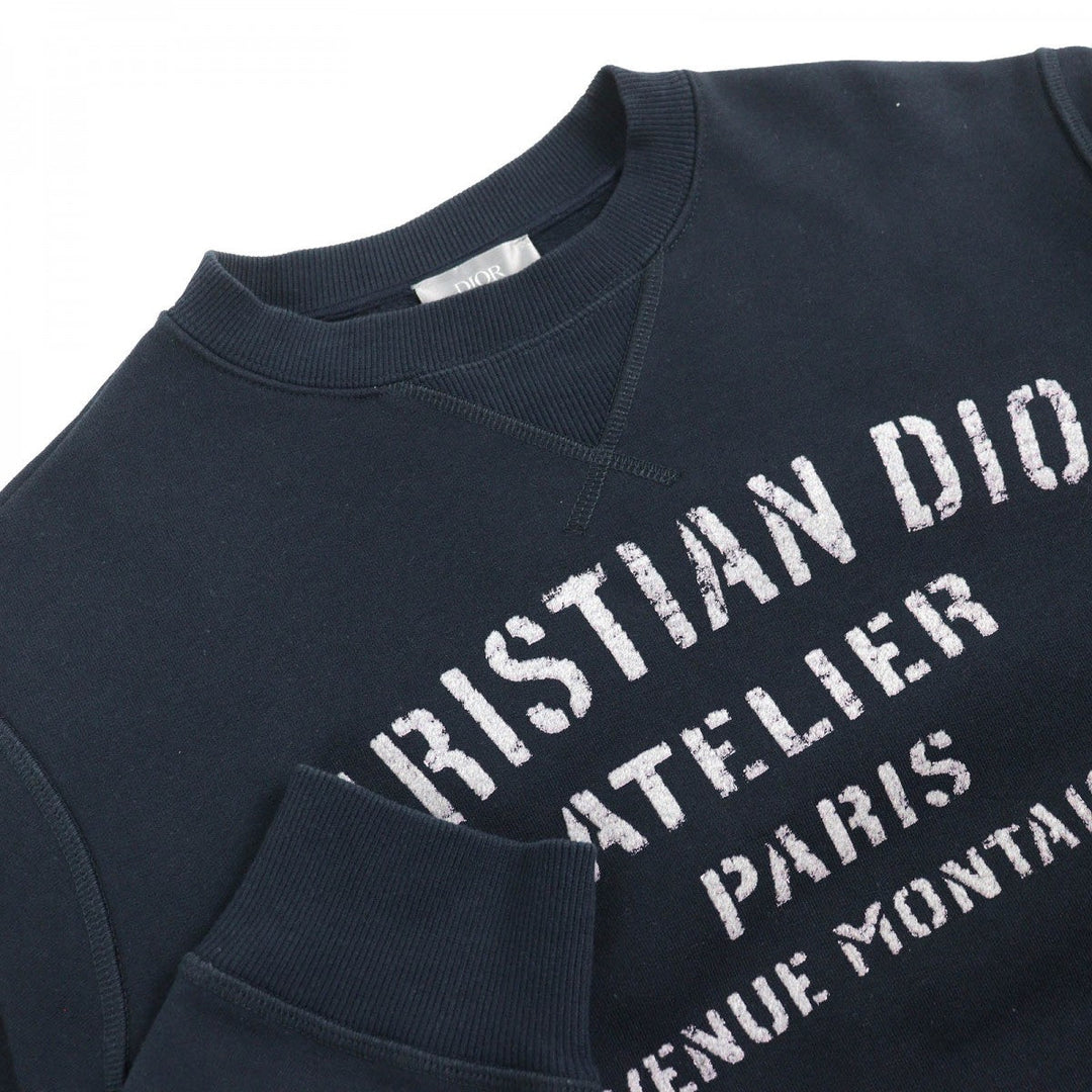 Dior HOMME sweat 043J655A0531 Main: 100% cotton Navy Atelier Logo Sweatshirt mens XS Used Authentic