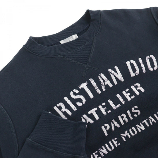 Dior HOMME sweat 043J655A0531 Main: 100% cotton Navy Atelier Logo Sweatshirt mens XS Used Authentic