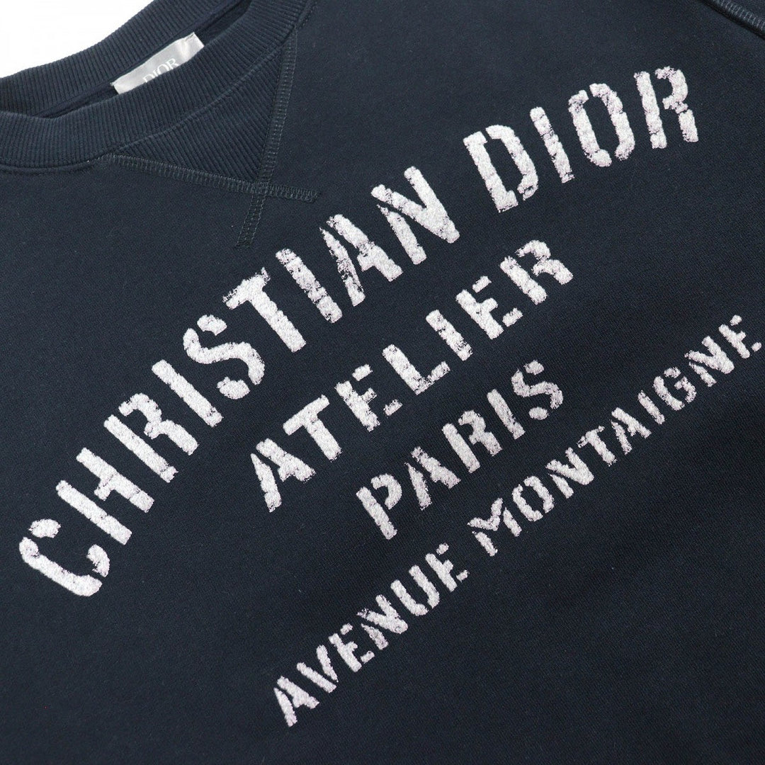 Dior HOMME sweat 043J655A0531 Main: 100% cotton Navy Atelier Logo Sweatshirt mens XS Used Authentic