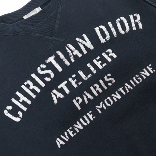 Dior HOMME sweat 043J655A0531 Main: 100% cotton Navy Atelier Logo Sweatshirt mens XS Used Authentic
