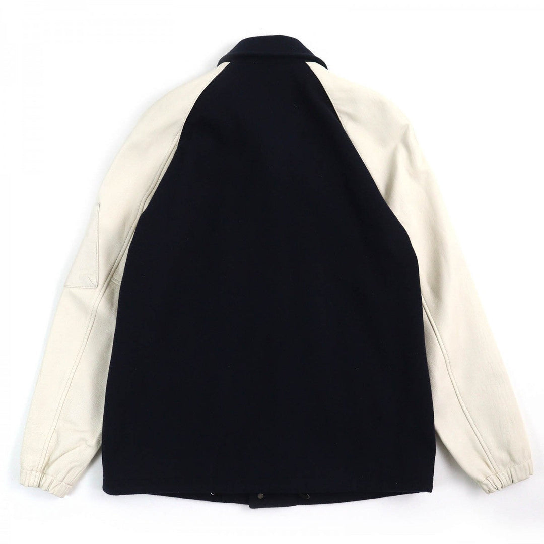 COACH Jacket E1602-3501 Outer: 77% wool, Outer: 23% nylon, Lining: 100% polyester, Part: cowhide, Sleeves: goat leather Navy Ivory mens M Used Authentic
