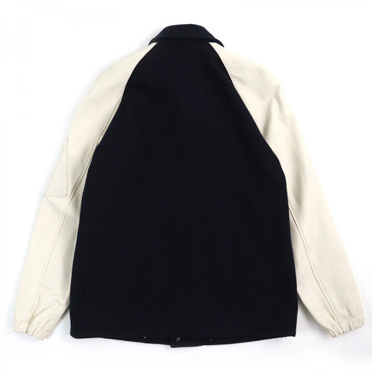 COACH Jacket E1602-3501 Outer: 77% wool, Outer: 23% nylon, Lining: 100% polyester, Part: cowhide, Sleeves: goat leather Navy Ivory mens M Used Authentic