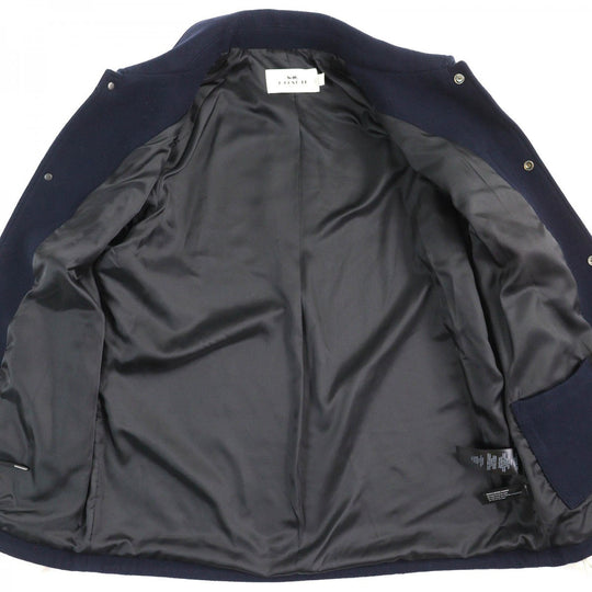 COACH Jacket E1602-3501 Outer: 77% wool, Outer: 23% nylon, Lining: 100% polyester, Part: cowhide, Sleeves: goat leather Navy Ivory mens M Used Authentic