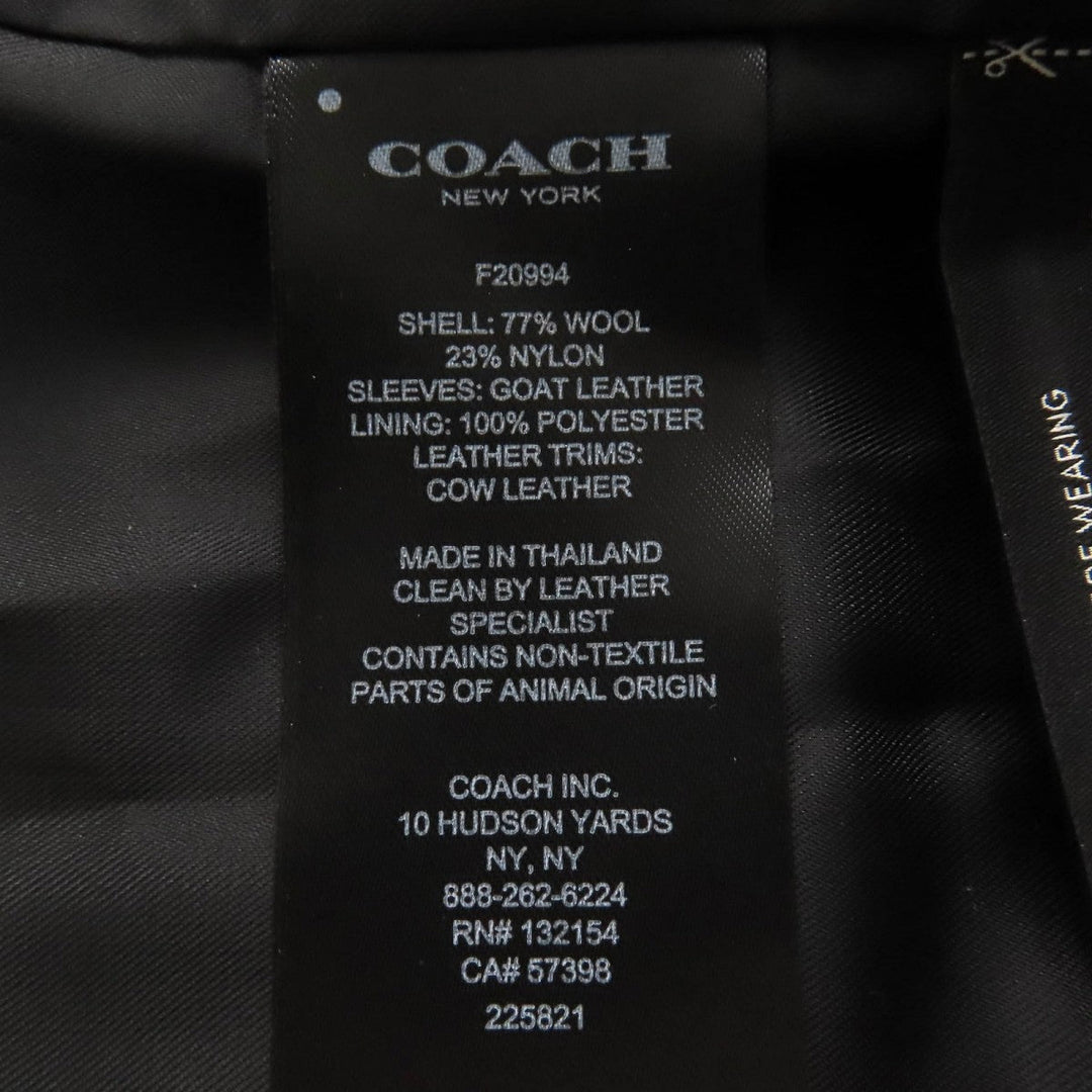 COACH Jacket E1602-3501 Outer: 77% wool, Outer: 23% nylon, Lining: 100% polyester, Part: cowhide, Sleeves: goat leather Navy Ivory mens M Used Authentic