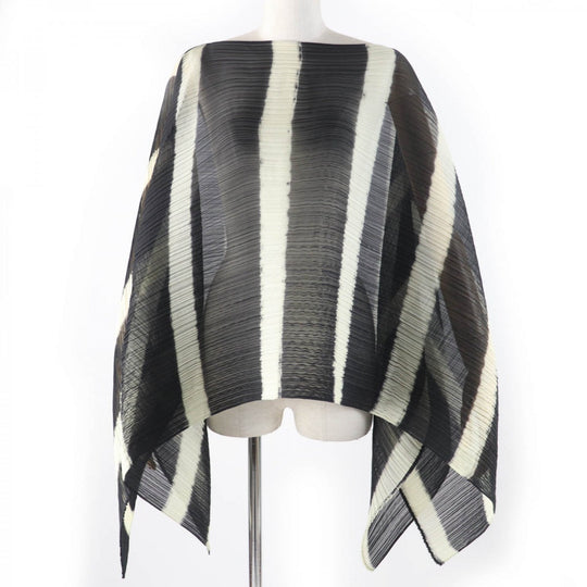 PLEATS PLEASE poncho PP52-AD311 polyester Black Ivory