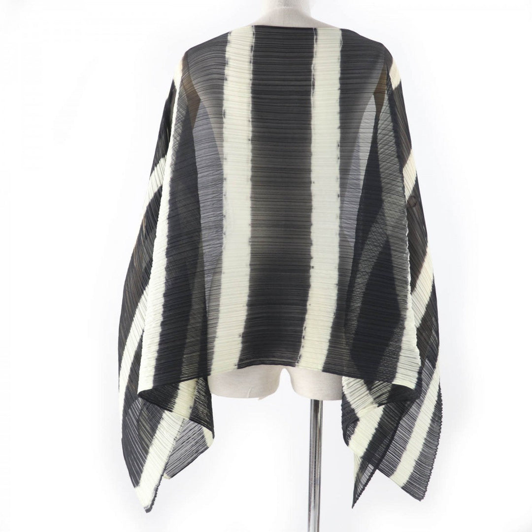 PLEATS PLEASE poncho PP52-AD311 polyester Black Ivory