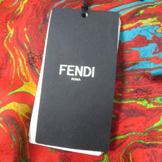 FENDI Long sleeve shirt FS7856 Main: 100% silk Red type Women 38 Used Authentic