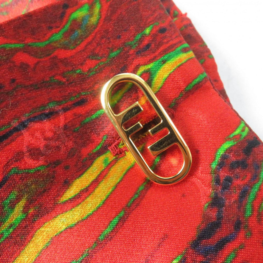 FENDI Long sleeve shirt FS7856 Main: 100% silk Red type Women 38 Used Authentic