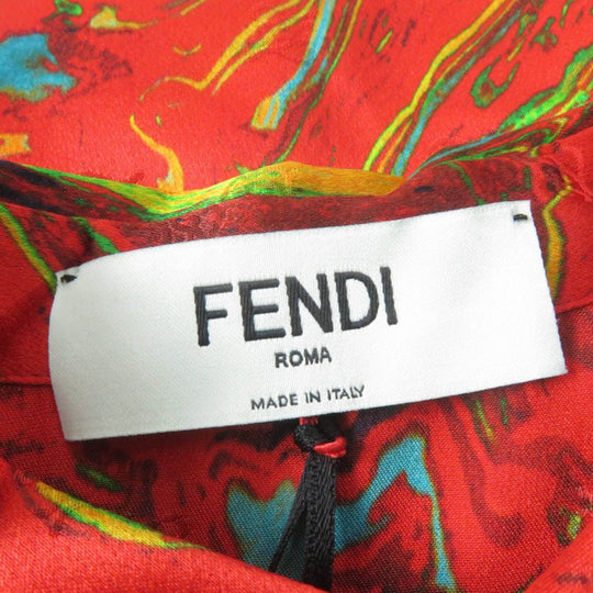 FENDI Long sleeve shirt FS7856 Main: 100% silk Red type Women 38 Used Authentic