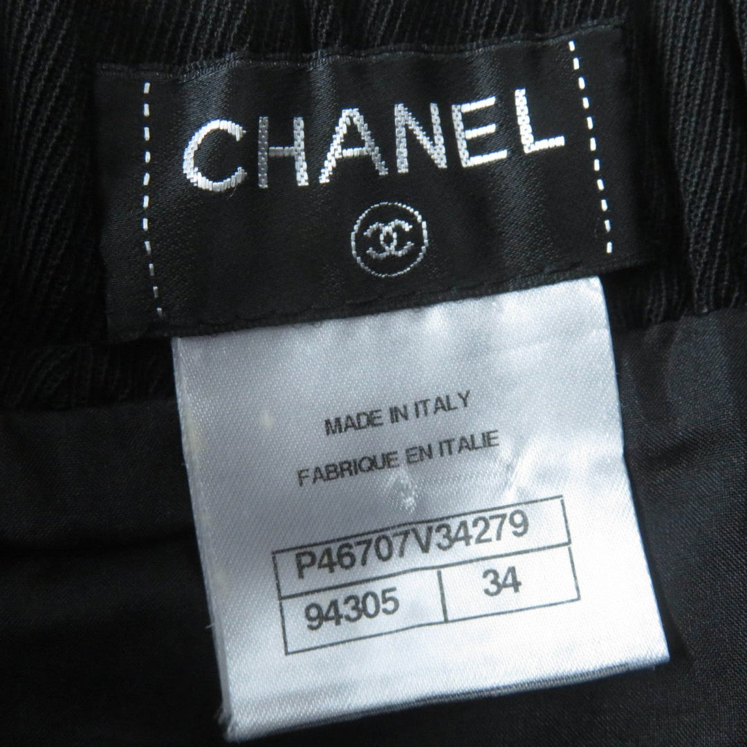 CHANEL Pleated skirt P46707V34279 Main: 100% wool, Lining: 100% silk black Women 34 Used Authentic