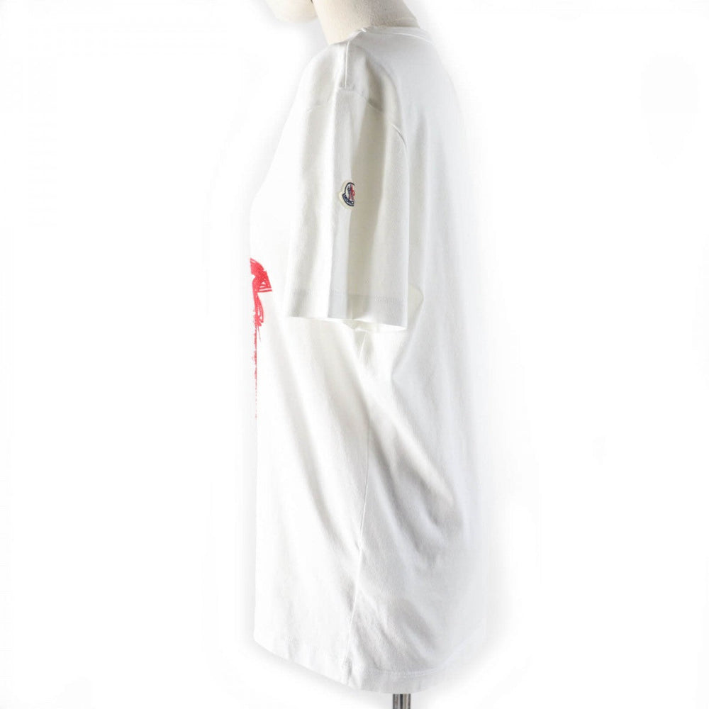 MONCLER Short sleeve T-shirt Main: 100% cotton, Part: 100% polyester white Women M Used Authentic