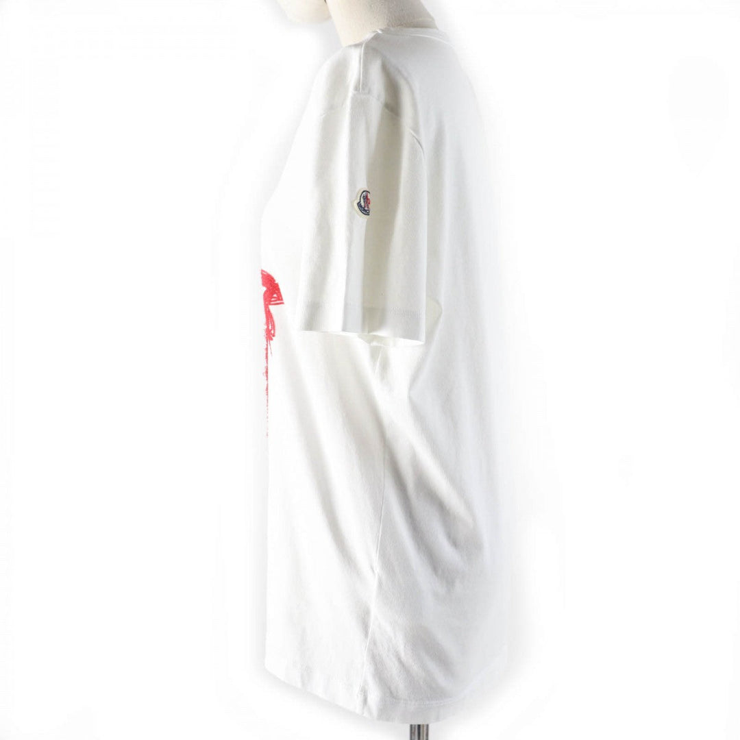 MONCLER Short sleeve T-shirt Main: 100% cotton, Part: 100% polyester white Women M Used Authentic