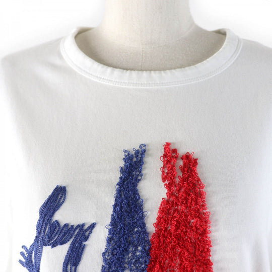 MONCLER Short sleeve T-shirt Main: 100% cotton, Part: 100% polyester white Women M Used Authentic