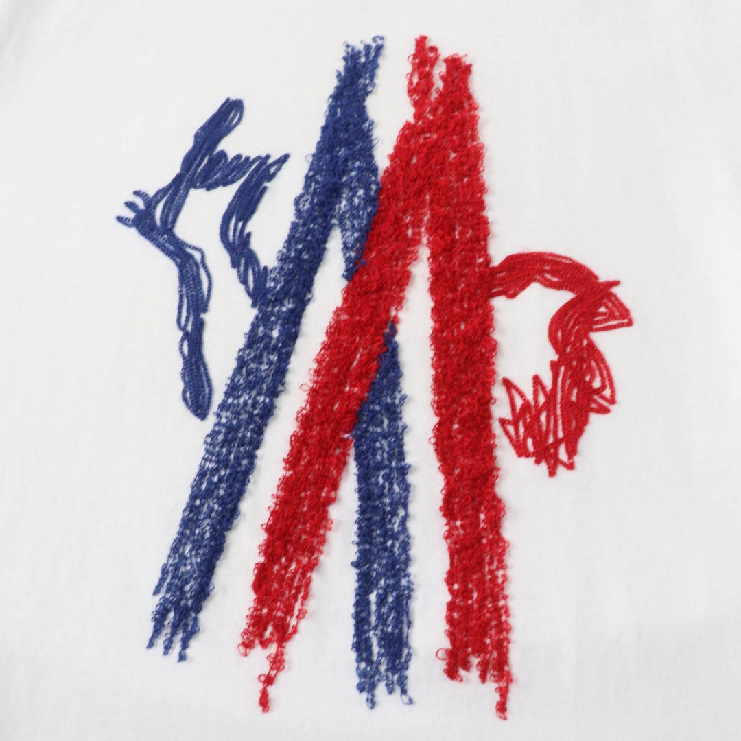 MONCLER Short sleeve T-shirt Main: 100% cotton, Part: 100% polyester white Women M Used Authentic