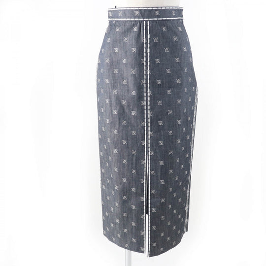 FENDI Tight Skirt FQ7128 cotton Indigo 38