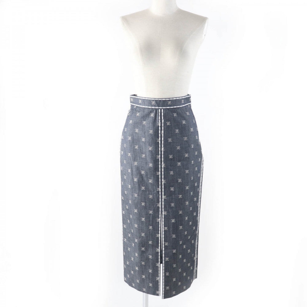 FENDI Tight Skirt FQ7128 cotton Indigo 38