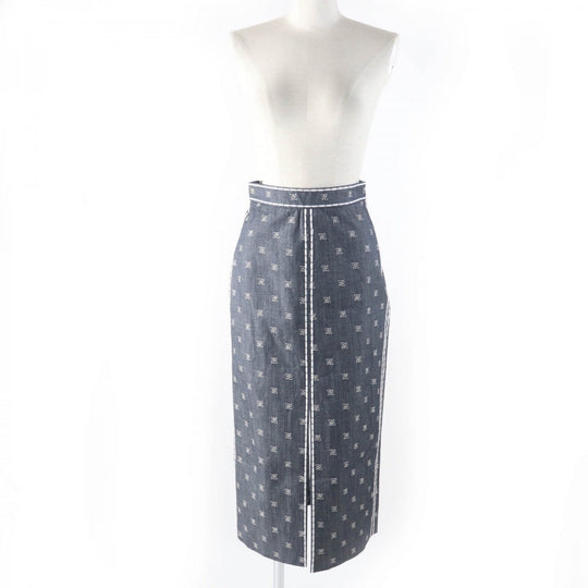 FENDI Tight Skirt FQ7128 cotton Indigo 38