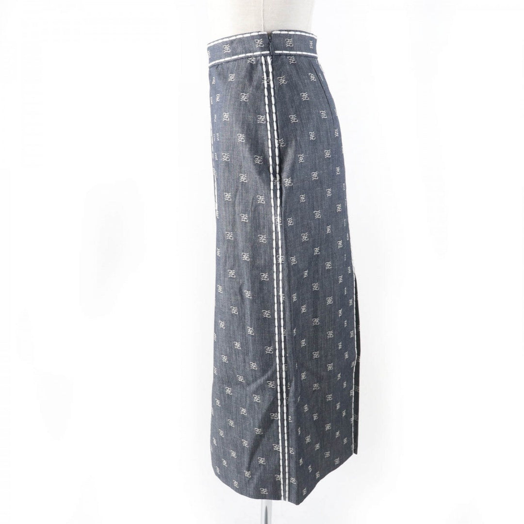 FENDI Tight Skirt FQ7128 cotton Indigo 38