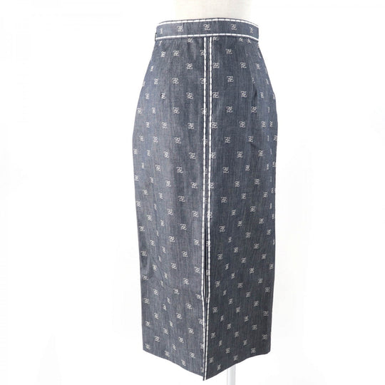 FENDI Tight Skirt FQ7128 cotton Indigo 38