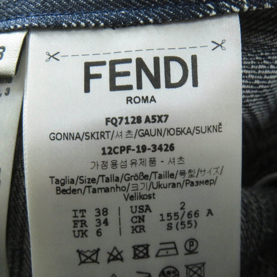 FENDI Tight Skirt FQ7128 cotton Indigo 38