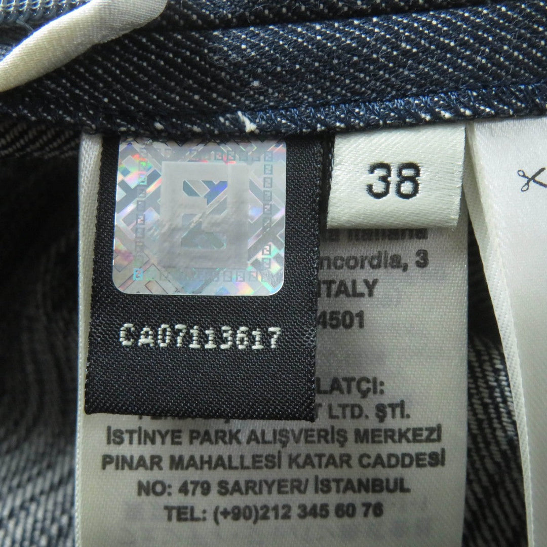 FENDI Tight Skirt FQ7128 cotton Indigo 38