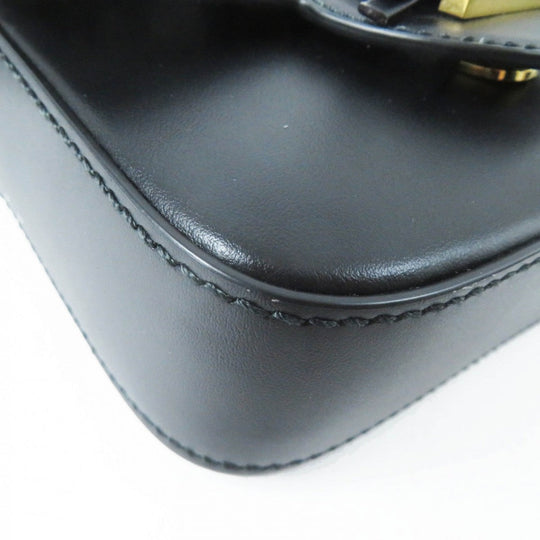 BALMAIN Shoulder Bag DN1DG811 Leather black Bbuzz mini bag Women Used Authentic