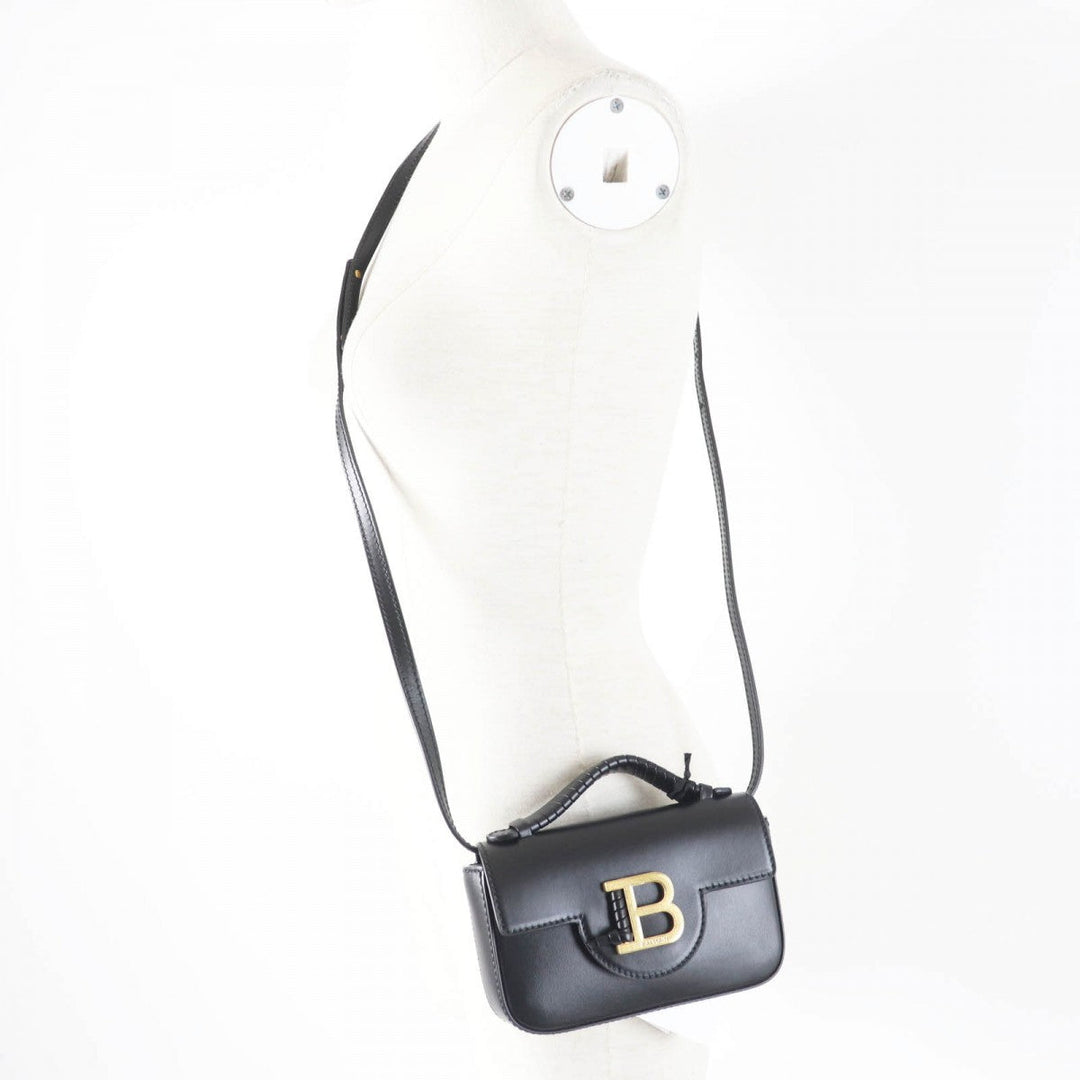 BALMAIN Shoulder Bag DN1DG811 Leather black Bbuzz mini bag Women Used Authentic